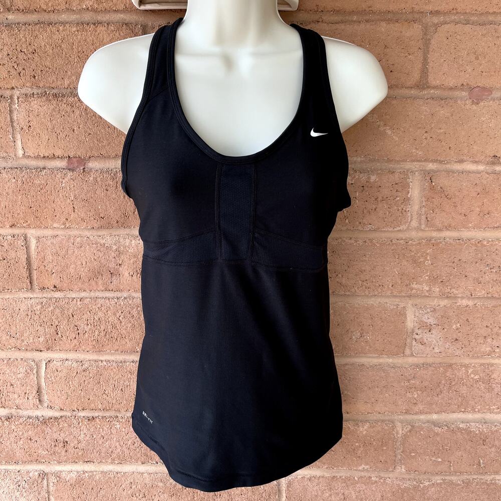 Nike Dri Fit Racerback Tank w/Bra Black Women's sz S